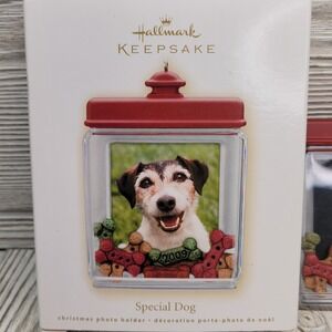 Hallmark Special Dog Treat Jar Photo Frame Christmas Tree Ornament Magnet 2009
